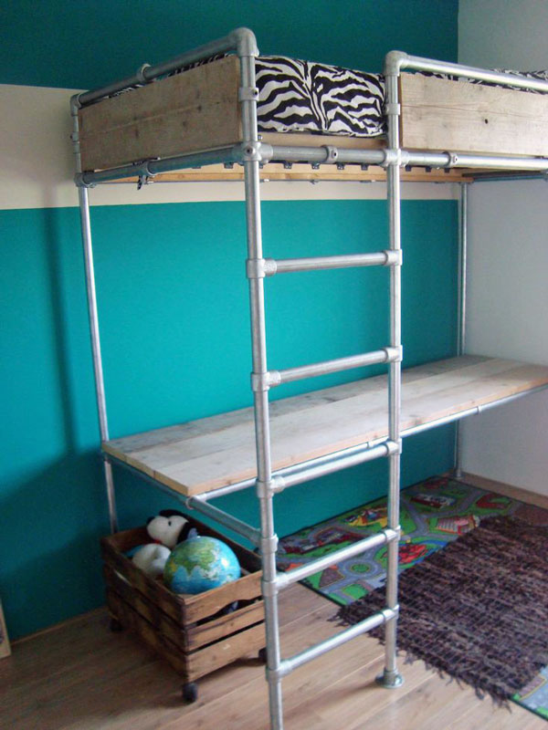 宿舍式书桌床架一体床架