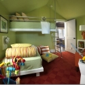 来自HGTV 绿色家园的儿童房床铺搭建案例