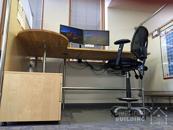 新百建站立式办公桌俯视图